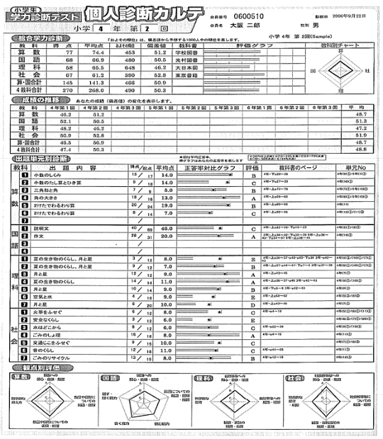 診断テスト:小学生サンプル